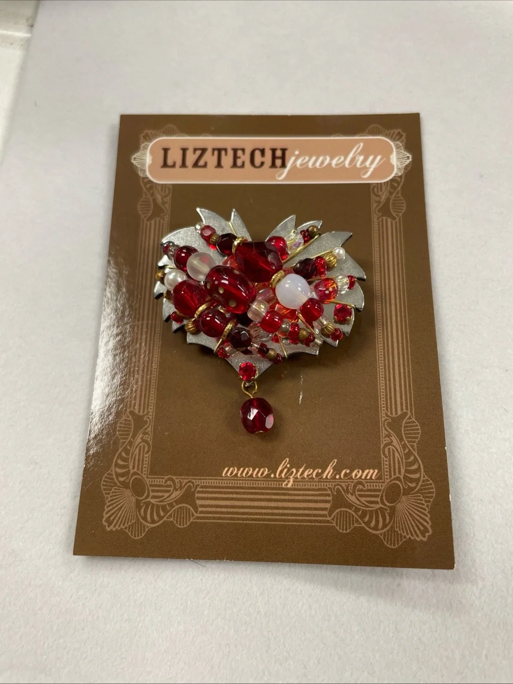 Liztech Wrapped in Love Heart Hand-Crafted Brooch